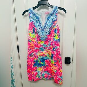 Lilly Pulitzer Fallon Shift Dress Sz 6 Palm Beach Coral Bright